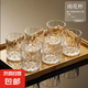 【京東物流】洋酒杯高顏值威士忌酒杯創(chuàng)意玻璃啤酒杯家用杯子套裝 傲柏杯225ml6只+竹制茶盤(pán)