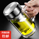 不銹鋼蓋雙層玻璃杯帶手柄高硼硅辦公杯大容量泡茶杯把手 銀色盛景鋼蓋 380ml 1只