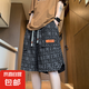 特大碼工裝短褲男夏季薄款胖子加肥加大迷彩褲運(yùn)動(dòng)寬松大碼五分褲 DK15黑色 6XL -體重 210-240斤