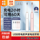 【明星推薦】電動(dòng)牙刷磁懸浮成人充電 小米平替聲波全自動(dòng)智能防水軟毛精致奢華情侶款牙刷 升級(jí)款情侶裝【白+粉】各4支杜邦刷頭+6檔模式