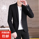 青年春秋韓版潮流修身西服男士藍(lán)色帥氣英倫西裝社會小伙單西外套 285黑色 M