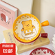 小黃熊陶瓷手柄碗 可愛(ài)卡通飯碗烤碗湯碗泡面酸奶碗盤(pán)子沙拉碗 小黃熊6英寸手柄碗帶勺1只 6英寸