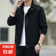 男士外套春秋季新款韓版潮流工裝立領(lǐng)大碼帥氣休閑男裝夾克上衣 黑色 常規(guī) XL 建議120-135斤