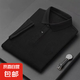 夏季polo衫短袖t恤男潮流ins純色休閑大碼寬松百搭翻領痞帥上衣服 ZD02【純黑款】 XL
