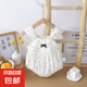 【吊帶哈衣】嬰兒衣服夏裝連體衣女寶寶夏季薄款短袖包屁衣新生兒 杏色 66cm