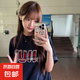 220克純棉短袖t恤女夏季美式印花復(fù)古時(shí)尚印花半袖百搭上衣B701YL 1687藏藍(lán)色 M