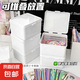 ins無印風(fēng)桌面收納盒腕表收藏透明展示盒兒童電子表整理高檔手表存儲盒 白色正方形【10cm*8.5cm*6cm]*3個裝