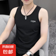 潮牌男士背心夏季運(yùn)動(dòng)健身坎肩修身內(nèi)穿無袖T恤男冰絲打底汗衫潮 B401背心黑色 2XL 【135-150斤】