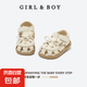 夏季款寶寶學(xué)步鞋透氣軟底涼鞋舒適沙灘鞋女童蝴蝶結(jié)魔術(shù)貼羅馬鞋 米色 19 碼內(nèi)長14.5CM