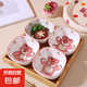 草莓熊新款味碟家用小碟子精致火鍋蘸料碗醬油碟陶瓷調(diào)料碟可愛(ài) 3.75英寸方碟印跡草莓熊C款