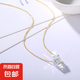心水款水晶吊墜項鏈女輕奢小眾鎖骨鏈2024年簡約冷淡風(fēng)ins頸鏈潮 （金色）水晶吊墜項鏈