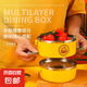 【帶飯必備】飯盒帶蓋上班族保溫密封飯盒不銹鋼大容量學(xué)生便當(dāng)盒 明黃色2層