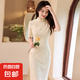 白色短袖旗袍春夏年輕少女款改良?xì)赓|(zhì)中長款民國復(fù)古連衣裙J345 白色 XL （115-125斤）