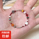 步步生蓮彩色串珠編制紅繩仿貓眼石手鏈女高顏值學(xué)生黨手繩手串 多寶蓮花手鏈A款【單條裝】