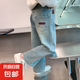 2025新款女童牛仔褲子童洋氣長(zhǎng)褲中大童女孩韓版休閑褲 LXH-N57【藍(lán)色】春秋款 140