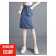 藍(lán)色五分牛仔半裙簡(jiǎn)約時(shí)尚顯瘦減齡顯氣質(zhì) 藍(lán)色 XL