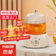 【全網(wǎng)熱賣10w爆款】養(yǎng)生壺 迷你養(yǎng)生杯 電燉杯 辦公室煮茶壺 小型一人花茶壺 燒水壺 電煮茶杯 乳白色 0.6L