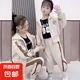 女童秋裝休閑套裝2023新款中大童洋氣網(wǎng)紅春秋季連帽運(yùn)動(dòng)服兩件套 XF-335【杏色】春秋款 150cm