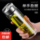 玻璃透明雙層創(chuàng)意玻璃杯耐高溫圓形茶杯大容量成人帶蓋泡茶杯 雙層玻璃杯1個