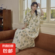 云朵棉系帶睡袍女夏季甜美短袖睡裙純棉和服長款帶胸墊睡衣家居服 Y-382云朵棉睡裙 XL （110-130斤）