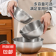 不銹鋼沙拉盆子調料盆打蛋盆帶刻度盆年貨禮盒拌菜泡面碗米酒碗 本色 17cm -19-22cm 三件套