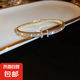 鋯石字母卡扣手鐲情人節(jié)禮物送禮百搭手環(huán)送女友時(shí)尚輕奢手飾批發(fā) 手鐲-金色