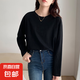 【親膚透氣】新疆棉純棉正肩長(zhǎng)袖t恤女裝寬松圓領(lǐng)內(nèi)搭打底衫白色 黑色 XL