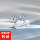 2023年新款潮森系滴油花朵耳釘女甜美流蘇耳環(huán)小眾設(shè)計(jì)感耳飾 滴油藍(lán)花朵耳釘