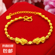 越南沙金雙貔貅手鏈 金貔貅首飾品黃銅鍍金情侶男女手環(huán)廠家直供 雙貔貅手鏈