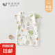 鯨魚(yú)阿唔 夏季嬰兒衣服純棉短袖連體衣女男寶寶哈衣爬爬服0-2歲嬰 小恐龍 66cm