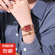手表女復(fù)古氣質(zhì)女士手表小方表女表小綠表 紅色