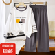 【7A抗菌優(yōu)可絲】兒童睡衣男童夏季無骨家居服寶寶九分空調(diào)服潮 灰色 150 碼建議身高135-145cm