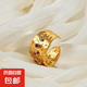 歐美ins網(wǎng)紅高級C形感戒指女彩色鋯石鈦鋼18k鍍金A感個性開口指環(huán) 金色復(fù)古戒指A0526