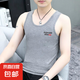 大碼背心男夏季運(yùn)動(dòng)健身打底汗衫百搭寬松緊吸汗無袖坎肩背心t恤 【涼感跑量款】CSF147淺灰色 2XL 建議體重125-135斤可穿