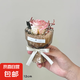 迷你口袋見面小花束玫瑰向日葵永生花仿真花伴手禮生日女神節(jié)禮物 小花束-棕色+粉玫瑰 1支