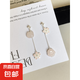 s925銀針貓咪耳釘可愛(ài)甜美小眾獨(dú)特耳墜新款流蘇不對(duì)稱(chēng)耳飾女 s925銀針貓咪花朵流蘇耳釘-主圖