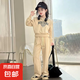 女童衛(wèi)衣套裝春秋女孩中大童洋氣時髦2024新款兒童運(yùn)動春裝兩件套 XJS-A155【杏色套裝】春秋款 160cm