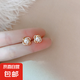 精致小巧四葉草仿珍珠耳釘女氣質(zhì)高級感輕奢小眾耳飾2024年新款 金色【一對裝】