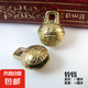 虎頭鈴鐺虎口純銅響鈴鐺寵物貓狗項圈掛件吊墜手工裝飾品配件材料 虎頭銅鈴鐺【1.1cm】1個+1根紅繩