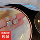 S925銀針簡(jiǎn)約鋯石耳釘女2024年新款潮輕奢風(fēng)高級(jí)感百搭超閃耳飾品 S925銀針幾何耳釘