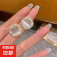 s925銀針水鉆貓眼石復(fù)古小巧耳釘感耳環(huán)2023年新款女氣質(zhì)耳飾 主圖款
