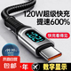 適用華為Type-C數(shù)據(jù)線120W智能斷電數(shù)字顯示榮耀小米OPPO閃充vivo手機(jī)充電線 TYPEC騎士黑智能數(shù)顯120W快充2米1條