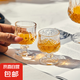 創(chuàng)意復古刻花小酒杯玻璃杯迷你清酒杯高腳杯ins風 刻花小酒杯6只