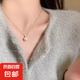 單顆灰色珍珠鋯石吊墜項鏈女秋冬小眾感鎖骨鏈簡約頸鏈配飾品 施家珍珠白