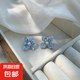 S925銀針?biāo){色水晶時(shí)尚輕奢花朵耳釘女2024年新款網(wǎng)紅清新耳飾品 S925銀針花朵水晶耳釘