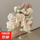 鈴蘭花發(fā)飾頭繩女高級(jí)感蝴蝶結(jié)大腸發(fā)圈森系氣質(zhì)發(fā)繩發(fā)圈緞面頭花 三朵鈴蘭花蝴蝶結(jié)