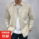 2024字母長(zhǎng)袖襯衫日系港風(fēng)ins寬松襯衣男生夏季潮流百搭休閑外套 C11襯衫杏色-YT XL 【建議120-140斤】