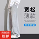 夏季新款寬松薄款直筒高腰顯瘦休閑褲女秋冬新款時尚百搭闊腿褲Z 灰色直筒褲 2XL