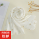 春秋時(shí)尚米白色絲巾女百搭長(zhǎng)圍脖冬季保暖薄披肩棉麻圍巾 白色