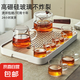 直覺(jué)壺玻璃茶具套裝茶壺功夫茶家用會(huì)客茶杯簡(jiǎn)約茶臺(tái)辦公泡茶整套 壺+公道杯+茶盤(pán)+6只把手杯